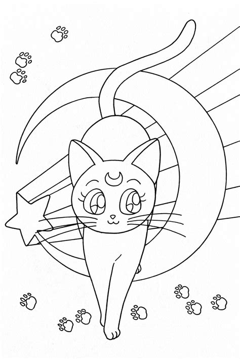 Sailor Moon Cat Coloring Page My Xxx Hot Girl