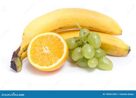 Grapes Bananas And Orange Stock Photo Image Of Citrus 100561460