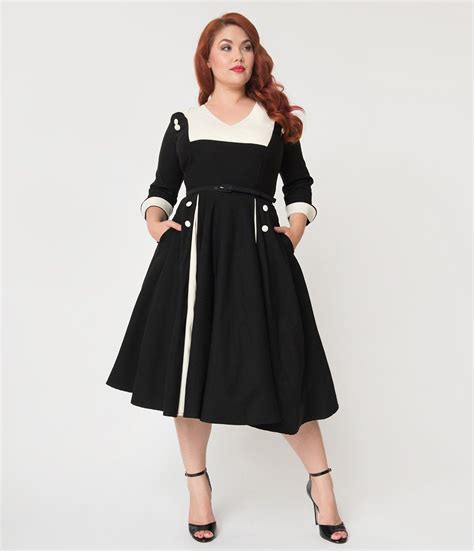 1950s plus size dresses clothing and costumes unique vintage plus size retro style black ivory
