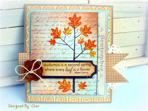 Fall Card Touch Of Blue Makes This Card Stunning Handmade Greetings