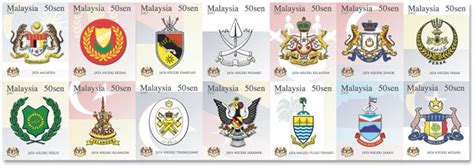 Stamps State Emblems Of Malaysia Stamp