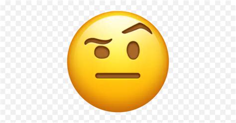 One Eyebrow Raised Frowny Face Emojiemojipedia Free Transparent