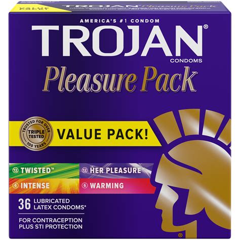 Buy Trojan Pleasure Pack Assorted Condoms Lubricated Condoms Value Pack Count Online At