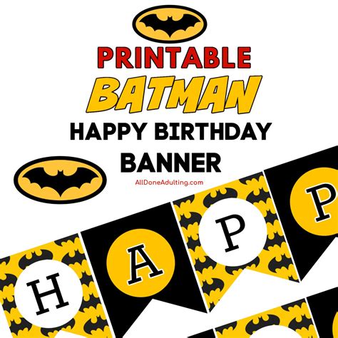 Batman Happy Birthday Banner Printable Printable Word Searches