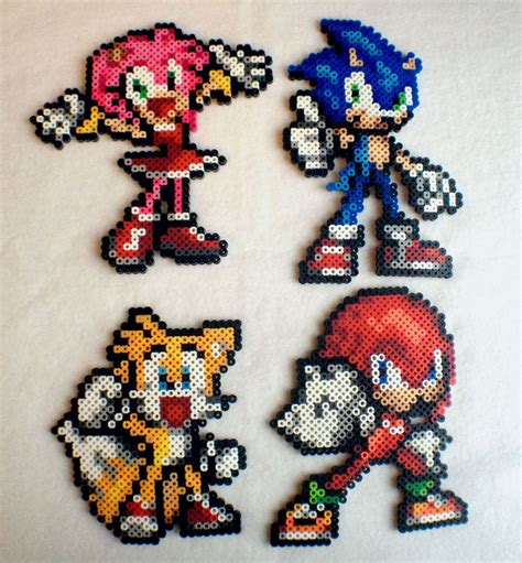 Sonic Amy Rose Knuckles And Tails Perler Bead Sprite Bead Sprite