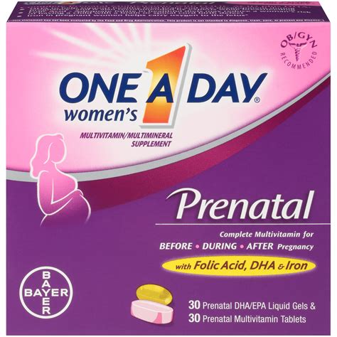 One A Day Womens Prenatal Multivitamin Two Pill Formula Supplement