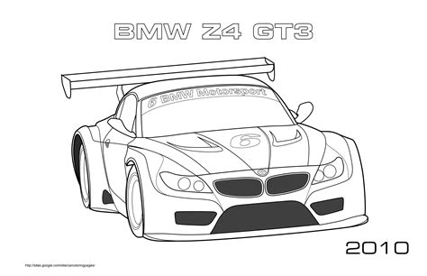 Bmw Z4 Gt3 2010 Coloring Pages Coloring Cool