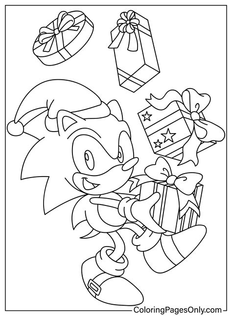 Christmas Sonic Coloring Page Free Printable Coloring Pages