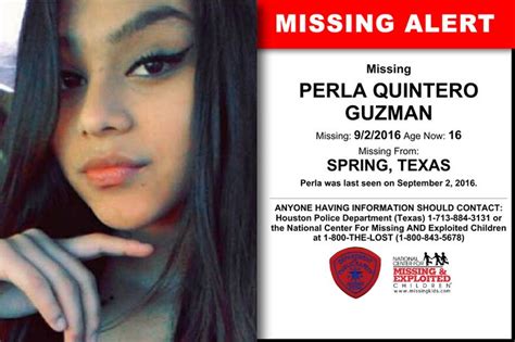 Perla Quintero Guzman Age Now 16 Missing 09022016 Missing From Spring Tx Anyon