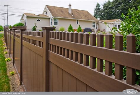 Highest quality vinyl fence panels and products plus deck railing. Images of Illusions PVC Vinyl Wood Grain and Color Fence
