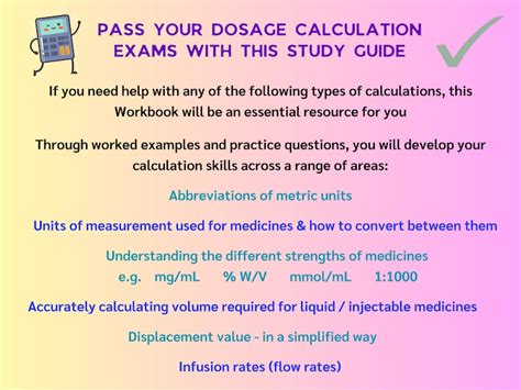 Medication Dosage Calculation Study Guide Student Nurse Drug