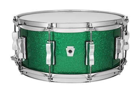 Ludwig Classic Oak Green Sparkle 65x14 Snare Drum Kit Snare Reverb