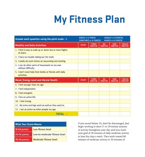 10 Fitness Plan Templates Sample Templates