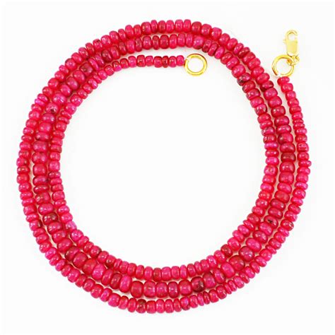 Ruby Necklace With Kt Gold Clasp Length Catawiki