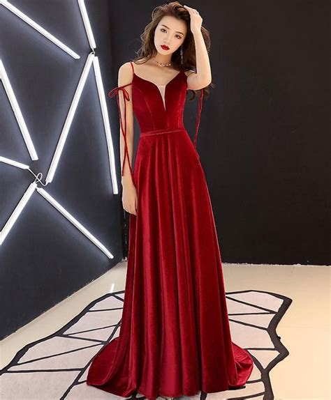 Simple Burgundy Long Prom Dress Burgundy Evening Dresses Burgundy Evening Dress Red Evening