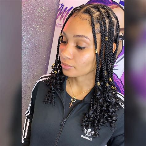 30 Knotless Box Braids With Curly Hair Fashion Style