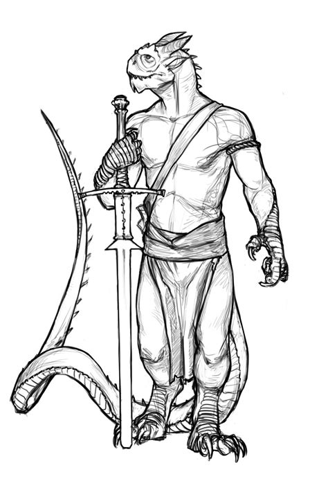 Dragonborn Coloring Page Coloring Pages