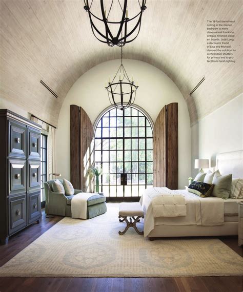 Wood beam ceiling is the highlight of this home office with a living space facing the arched french doors leading out to. Gorgeous bedroom with arched ceiling an gorgeous arched ...