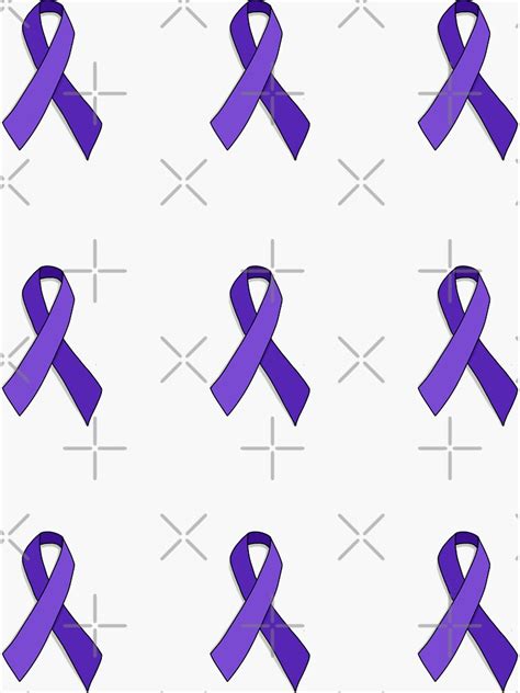 Purple Awareness Ribbon Set Sticker For Sale By Moderntimes Redbubble