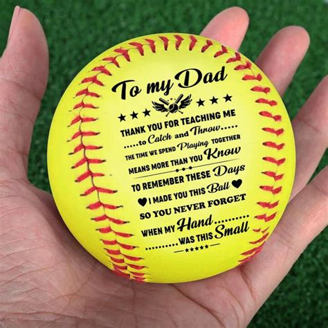 to dad softball ball t i love you from son daughter etsy