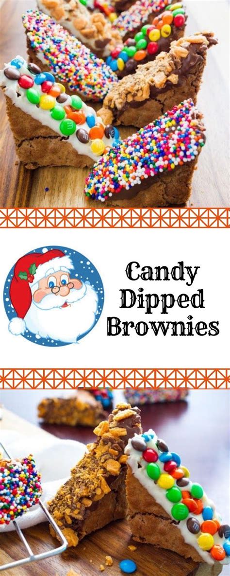 Bag disse lækre brownies og pynt dem så det bliver julebrownies! Candy Dipped Brownies #christmas #dessert - Healthy Food ...