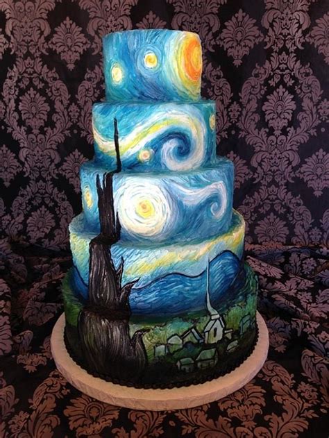 Starry Night Decorated Cake By Breyanne Cakesdecor