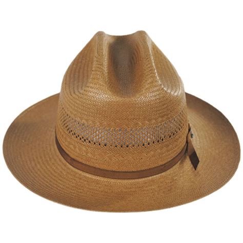Stetson Open Road Vented Shantung Straw Western Hat Cognac Cowboy