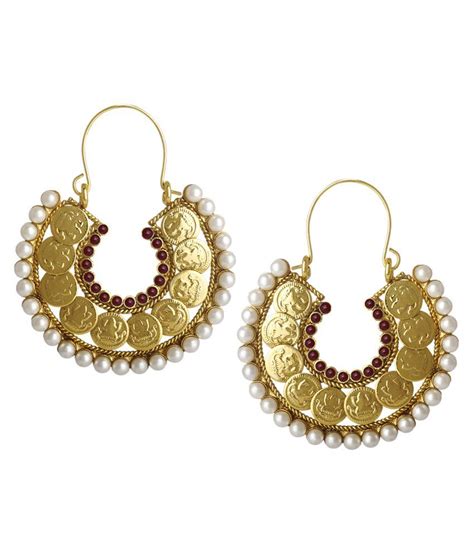 Spargz Gold Plated Kemp Stone With Pearl Party Wear Ramleela Bollywood