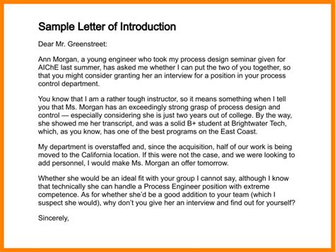 5 Sample Introduction Of Yourself Introduction Letter