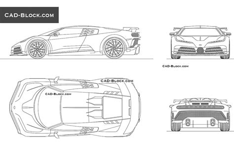 Bugatti Centodieci Cad Model In Dwg