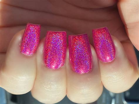 Fuchsia Berry Holographic Berry Pink Hot Pink Holographic Rainbow