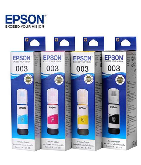Epson Genuine 003 Multicolor Pack Of 4 Ink Bottle For Epson Genuine 003