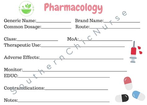 Free Printable Pharmacology Flash Cards Bank2home