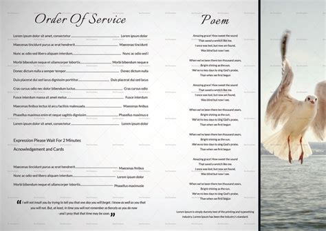 Customizable Funeral Booklet Template In Adobe Photoshop Microsoft Word