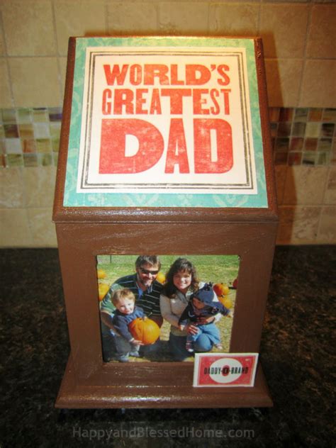 Handmade Father's Day Gift - Wood Photo Box Craft - Happy and Blessed Home