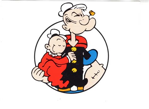 Popeye Holding Baby Sweet Pea 5 X 7 Inch Image From 1994 Calendar