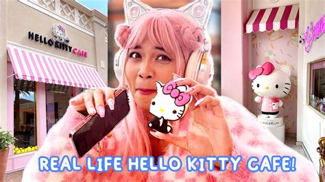 I Went To My Hello Kitty Cafe In Real Life Youtube