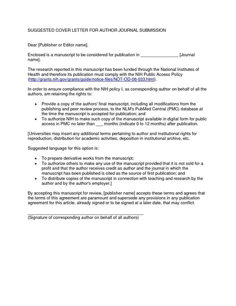 Cover letter for manuscript submission to a journal. 018 Research Paper Cover Letter Example Article Submission ...