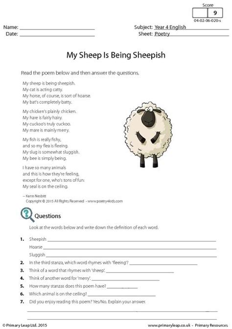 15 Poetry Comprehension Year 5 And 6 Three Poems Poetry