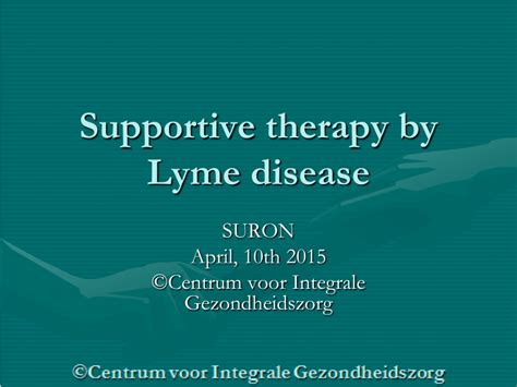 Pdf Supportive Therapy In The Patient With Lyme Disease