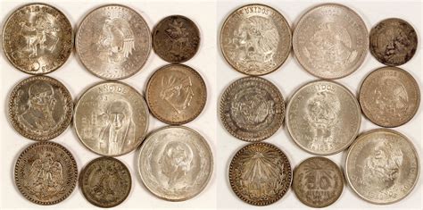 9 Mexican Silver Coins