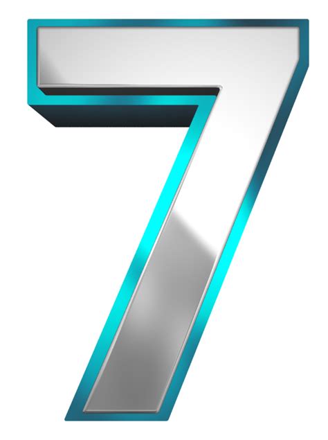 Metallic And Blue Number Seven Png Clipart Image Clip Art Numbers