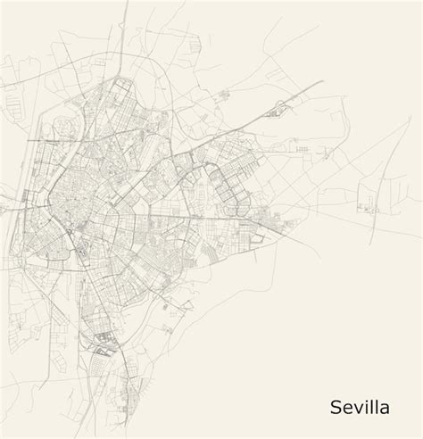 Premium Vector Vector City Road Map Of Sevilla Spain