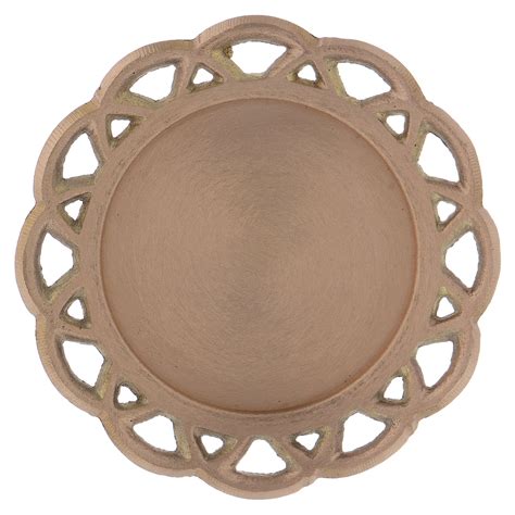 Candle Holder Plate With Engraved Edge In Gold Plated Brass Online