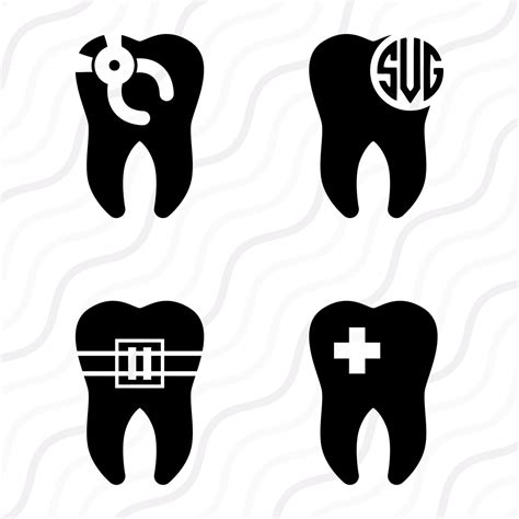 Tooth SVG Dentist SVG Tooth Clipart Tooth Monogram SVG Cut