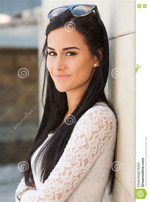 Brunette Summer Fashion Beauty Stock Photo Image Of Girl Attractive