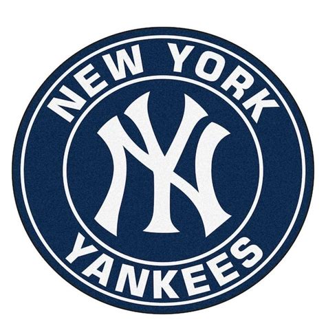 Fanmats Mlb New York Yankees Navy 2 Ft X 2 Ft Round Area Rug 18144