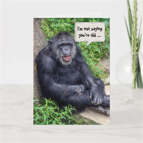 Birthday Chimpanzee With Grin Card