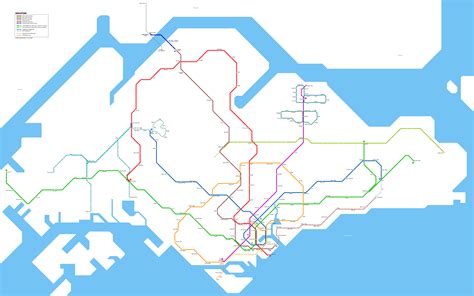 Urbanrailnet Singapore Mrt And Lrt Network Map