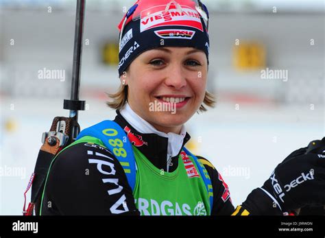 Biathlon Event Magdalena Neuner Porträt Stockfotografie Alamy